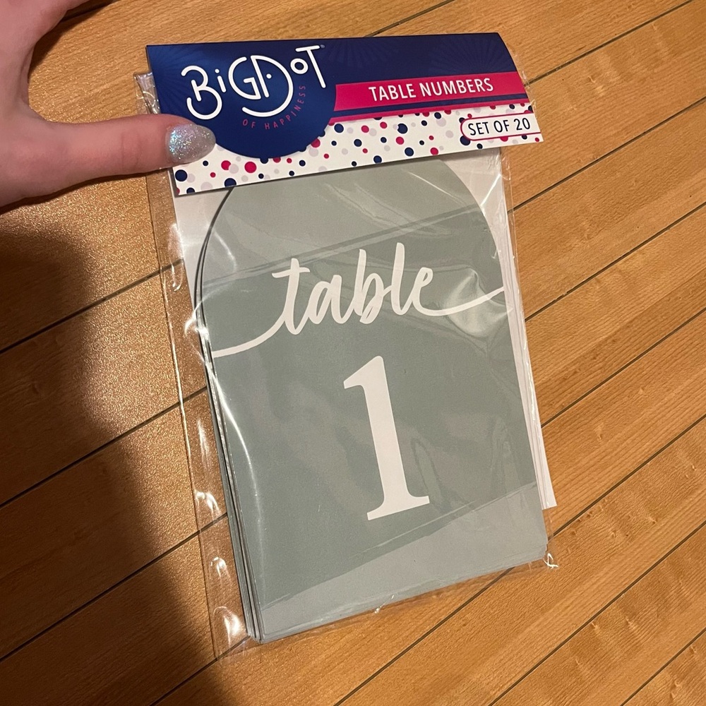 Michaels Green Table Number Cards - Picture 4 of 5